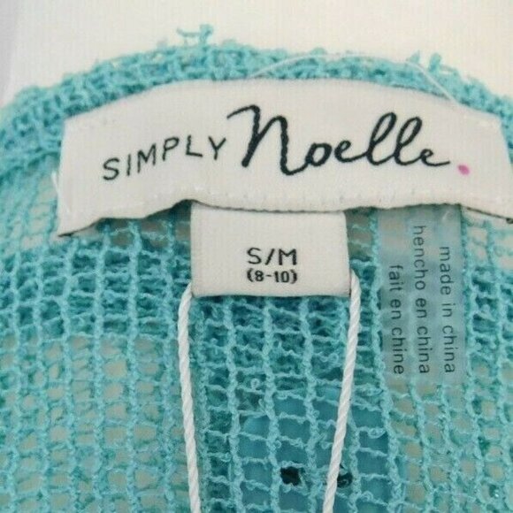 Simply Noelle Womens Swim Cover Up Size S/M Teal Blue Fishnet Lace Tunic New - Picture 5 of 8